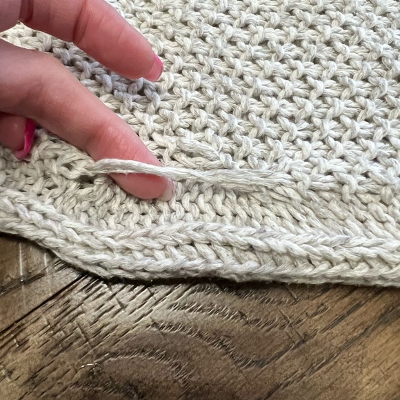 Free People sweater loose cotton knit wide neck sweater oatmeal gray medium - Picture 10 of 11